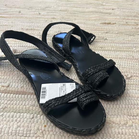 Mango Black Braided Sandals - Picture 1 of 3
